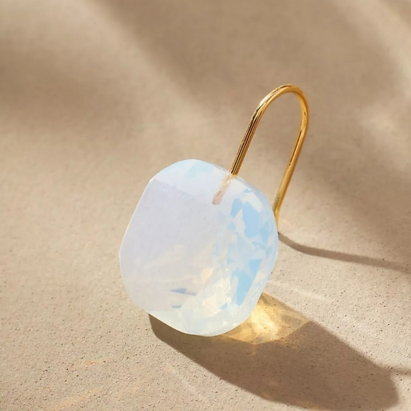 Anthropologie Floating Crystal Earrings in White Opal - Picture 3 of 4